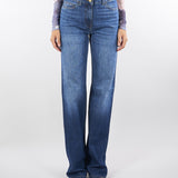 Jeans a palazzo con dettagli logo PJ09I56E2 104 ELISABETTA FRANCHI 