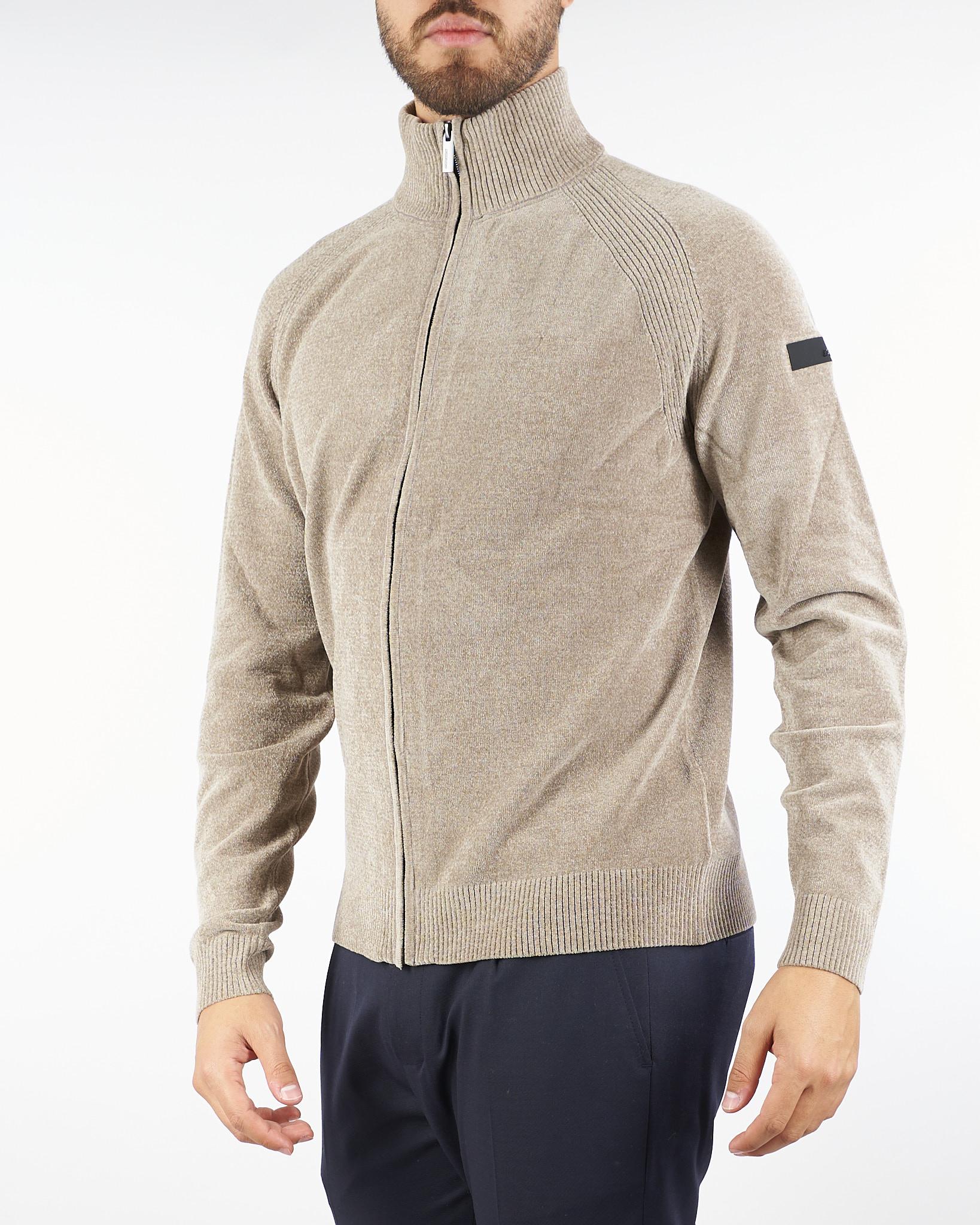 Maglia Beige Velvet Full Zip Knit W25134 87 RRD 