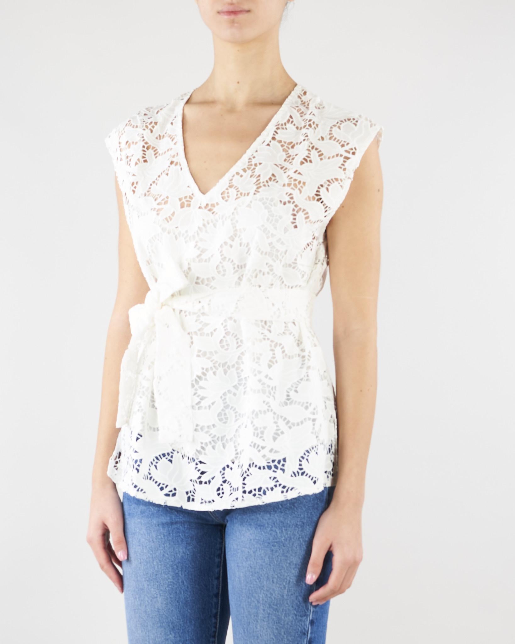 Blusa Bianco in cotone sangallo PBPPALIO 1 PENNY BLACK 