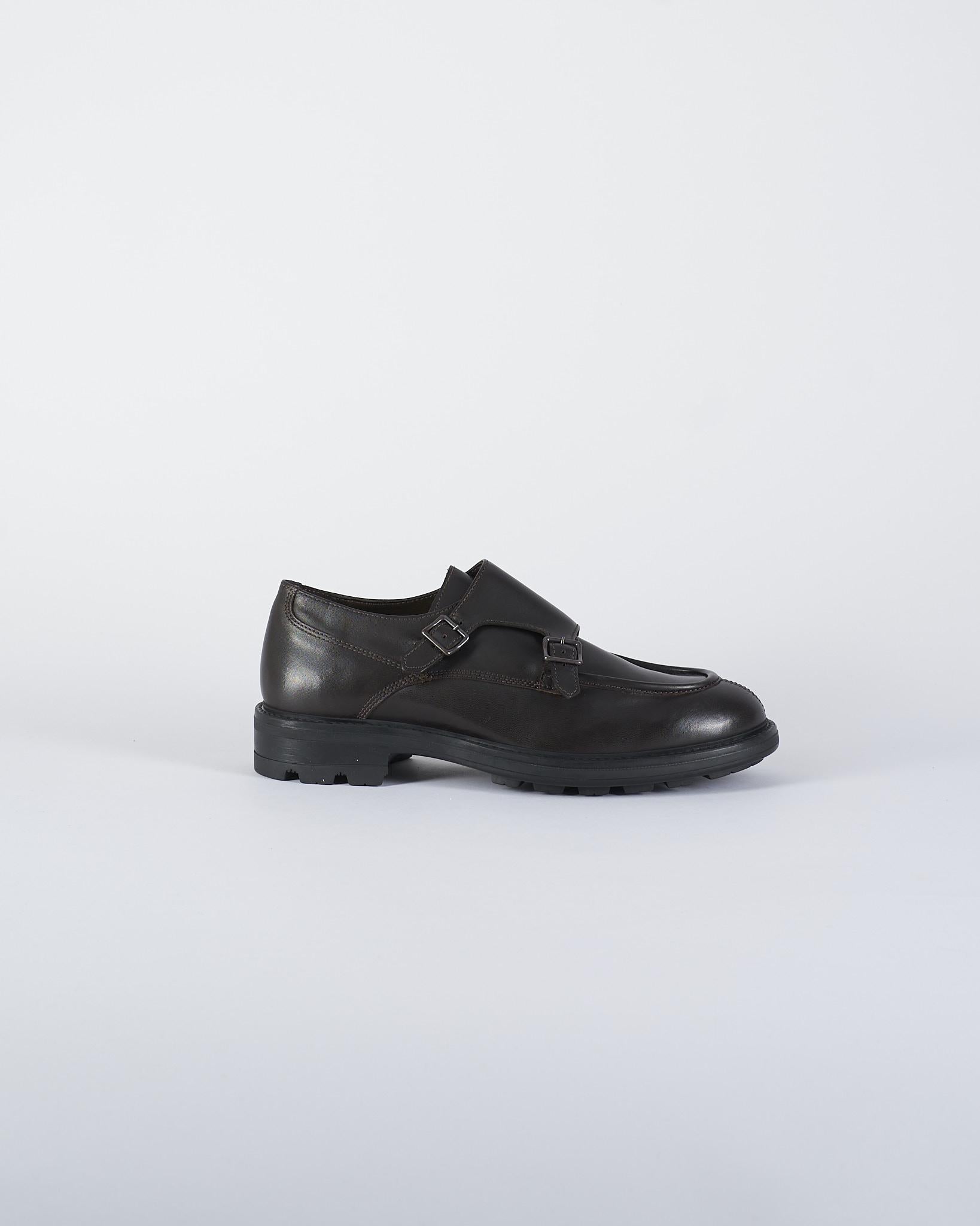 Derby Moro in pelle con doppia fibbia 23055PVR9 80 ANTICA CUOIERIA 