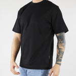 T-shirt Nero in cotone pesante Relaxed fit XM4261 99 YES LONDON 