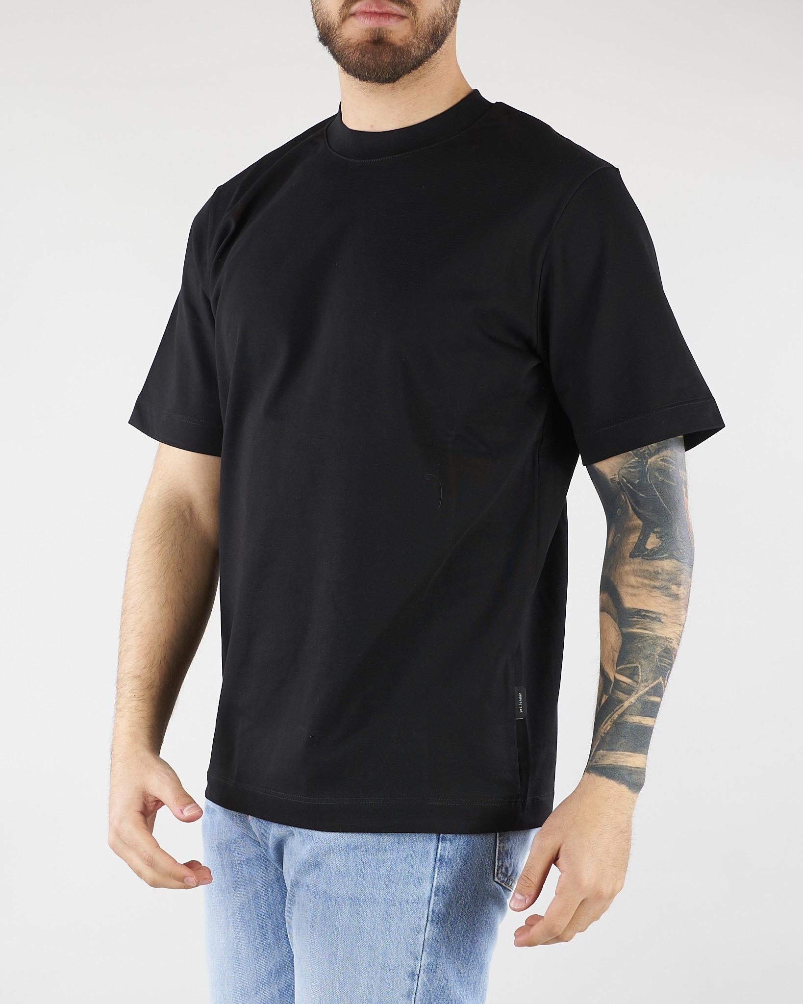 T-shirt Nero in cotone pesante Relaxed fit XM4261 99 YES LONDON 