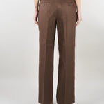 Pantalone Marrone in canvas di lino WKDMALIZIA 37 MAX MARA WEEKEND 
