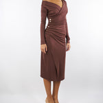 Abito Coffee in jersey con bottoni gioiello AB82257E2 EA3 ELISABETTA FRANCHI 