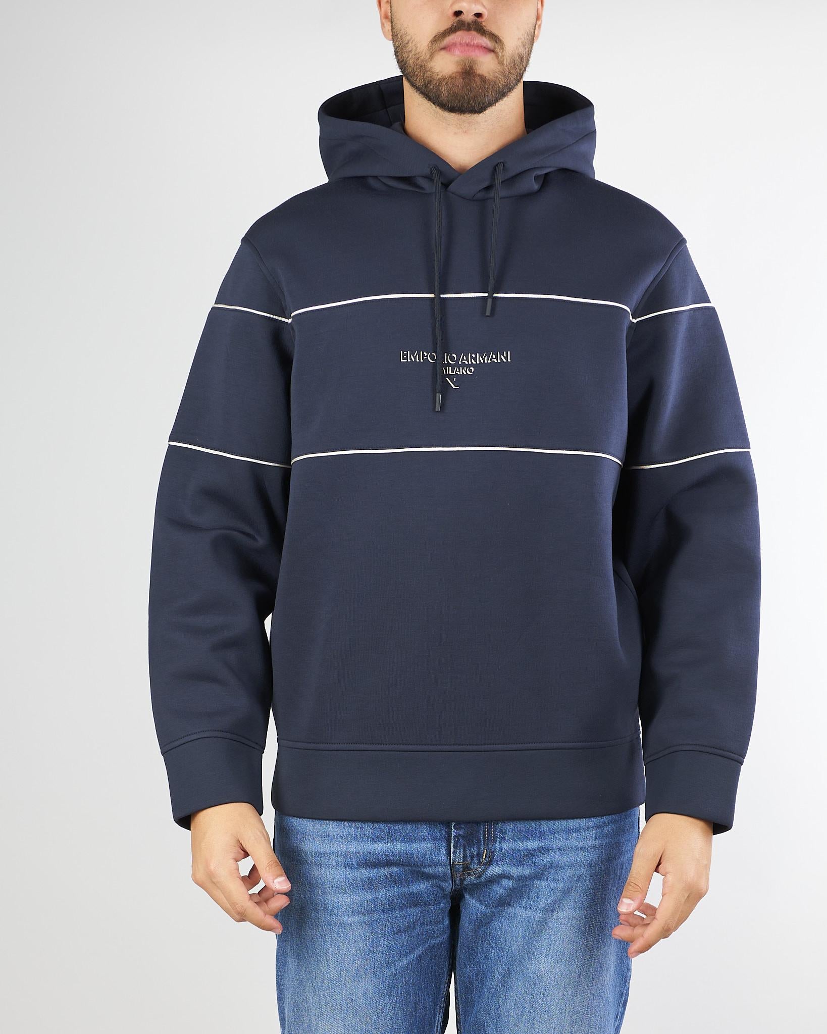 Felpa con cappuccio e logo 3D EM002885AF175451 UB118 EMPORIO ARMANI 