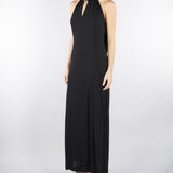 Abito Nero in jersey con accessorio al collo D0241100 01 CLIPS 