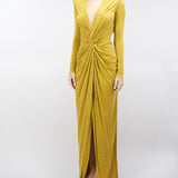 Abito Red Carpet in jersey cupro con piercing