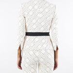 Giacca Milk-Nero bi-color in doppio crêpe GIS0156E2 EF1 ELISABETTA FRANCHI 