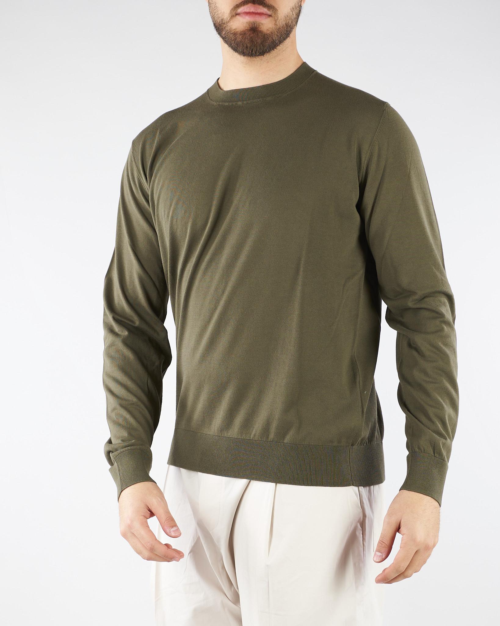 Maglia Verde in puro coton extrafine A001F100 5407 PAOLO PECORA 