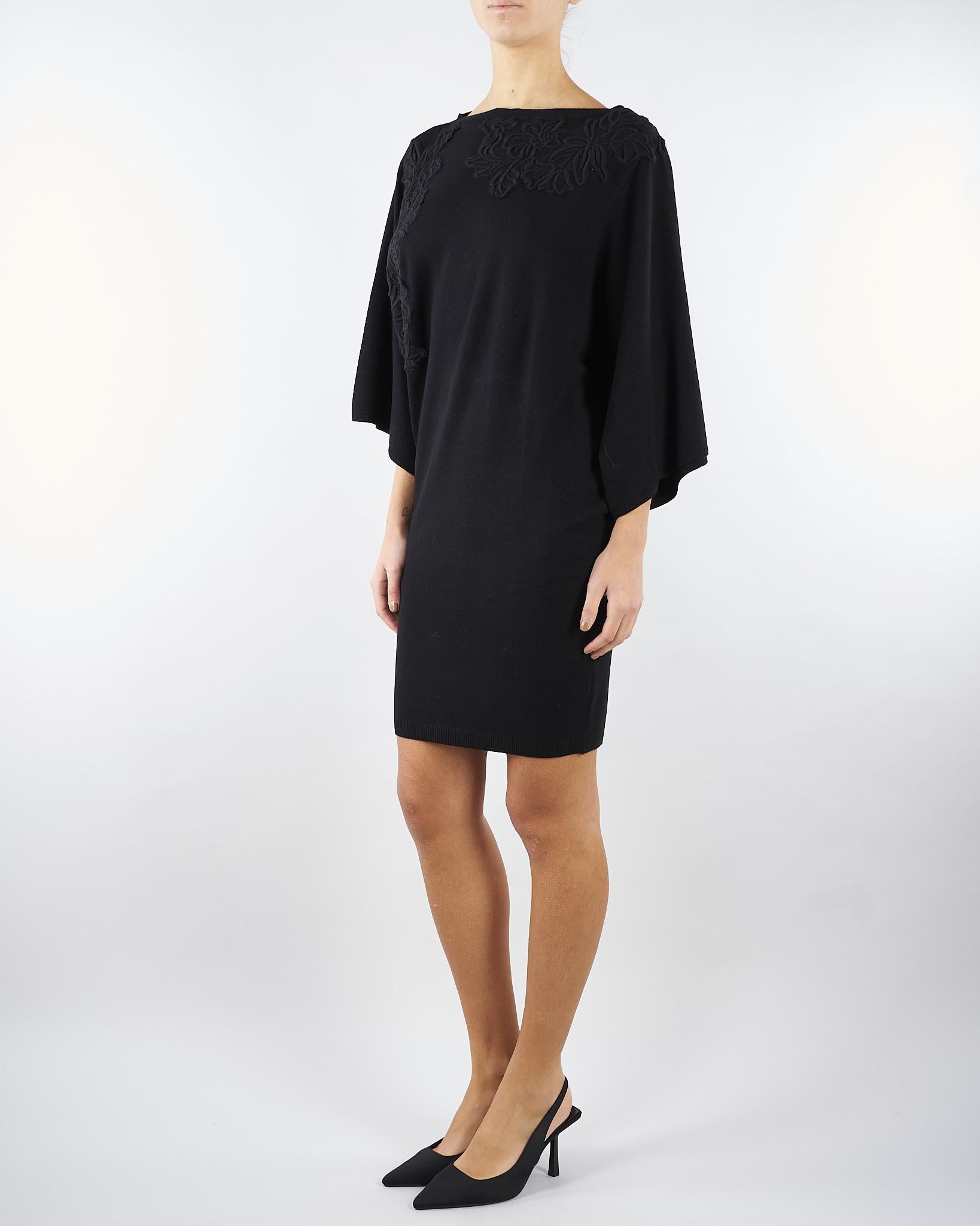 Abito Nero in maglia con ricamo D47EQ045EP2 MF099 ERMANNO BY ERMANNO SCERVINO 