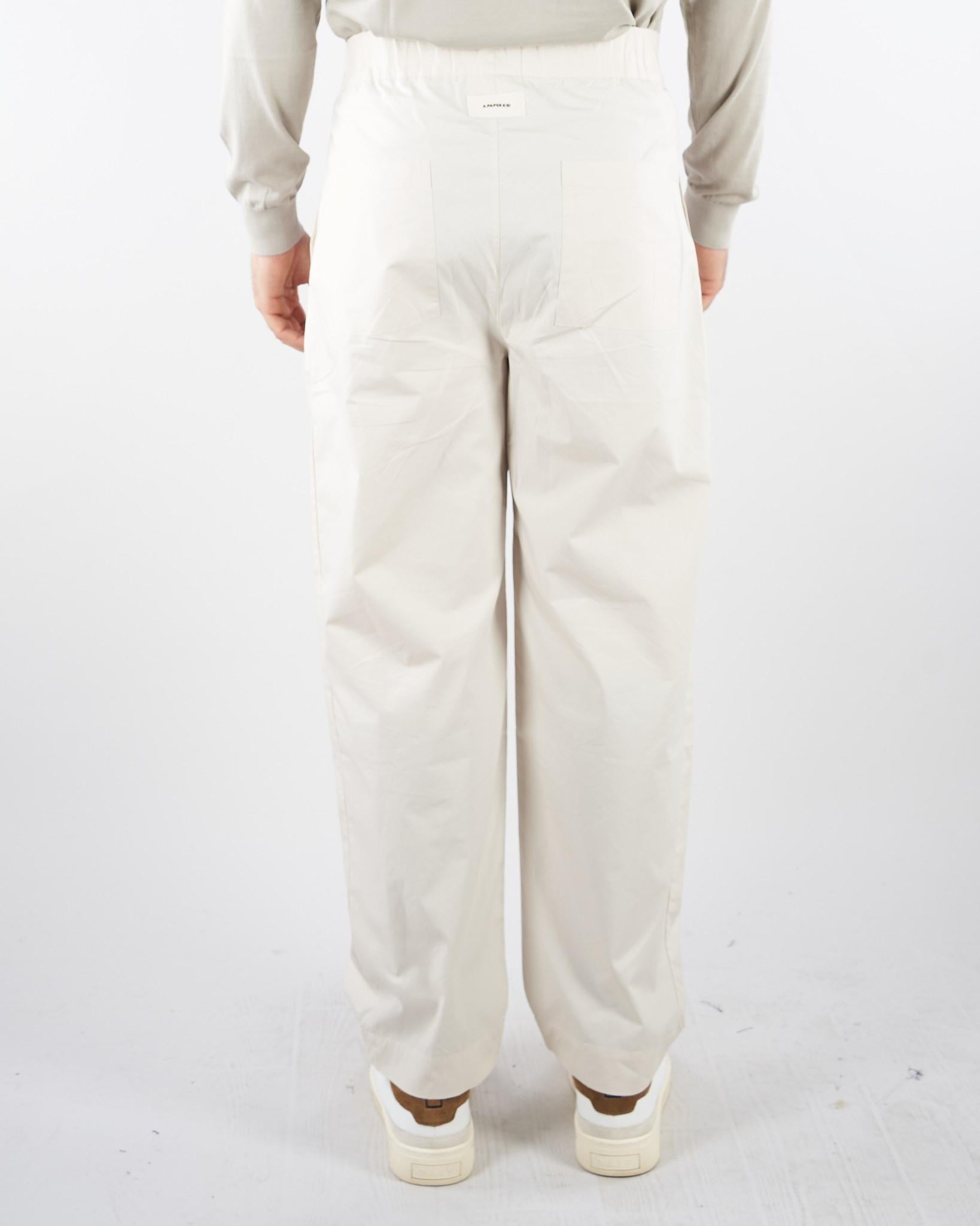 Pantalone Crema in cotone con elastico S6PKMAPA004 013 A PAPER KID 