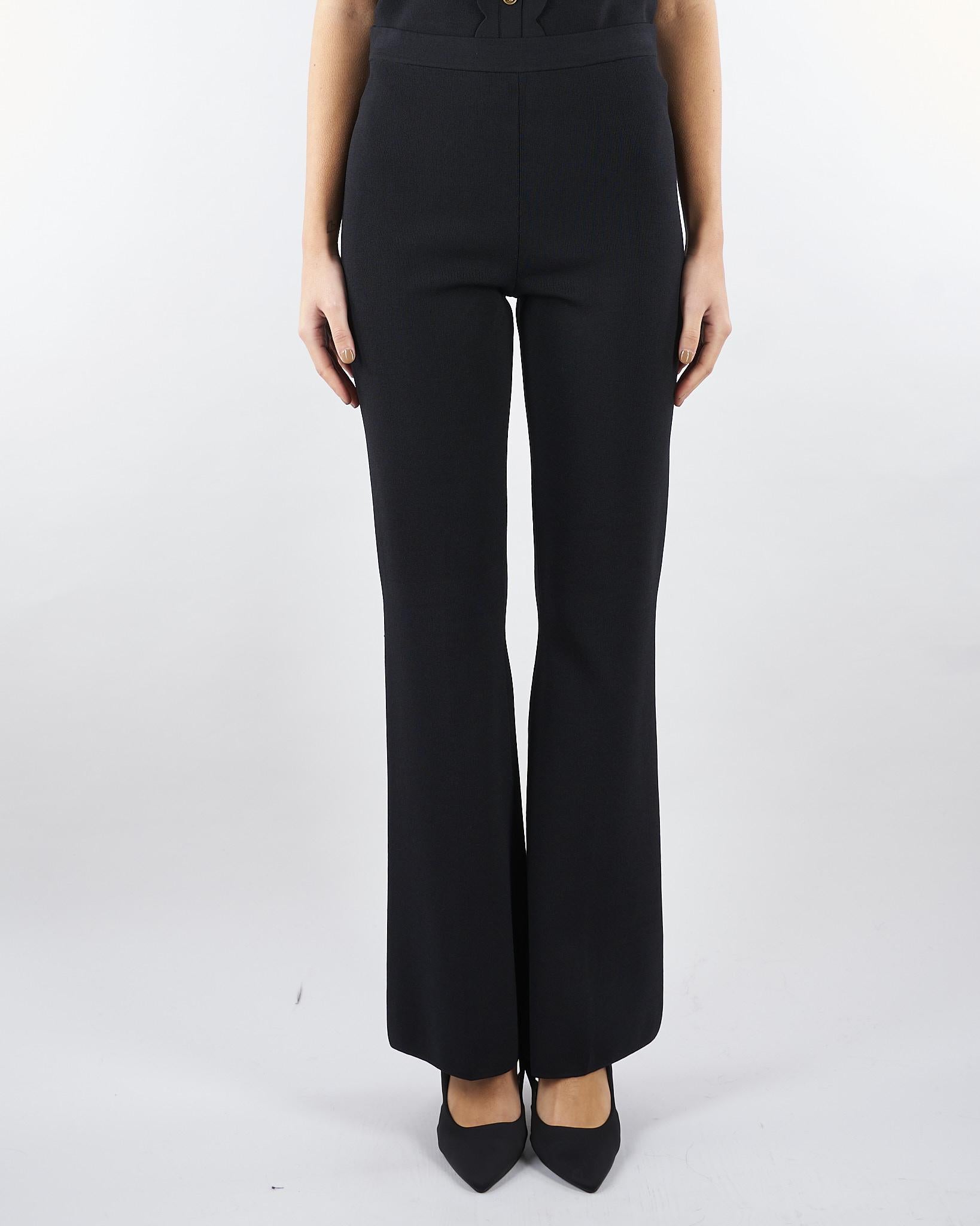 Pantaloni flare Nero in maglia TP3206 6 TWIN SET 
