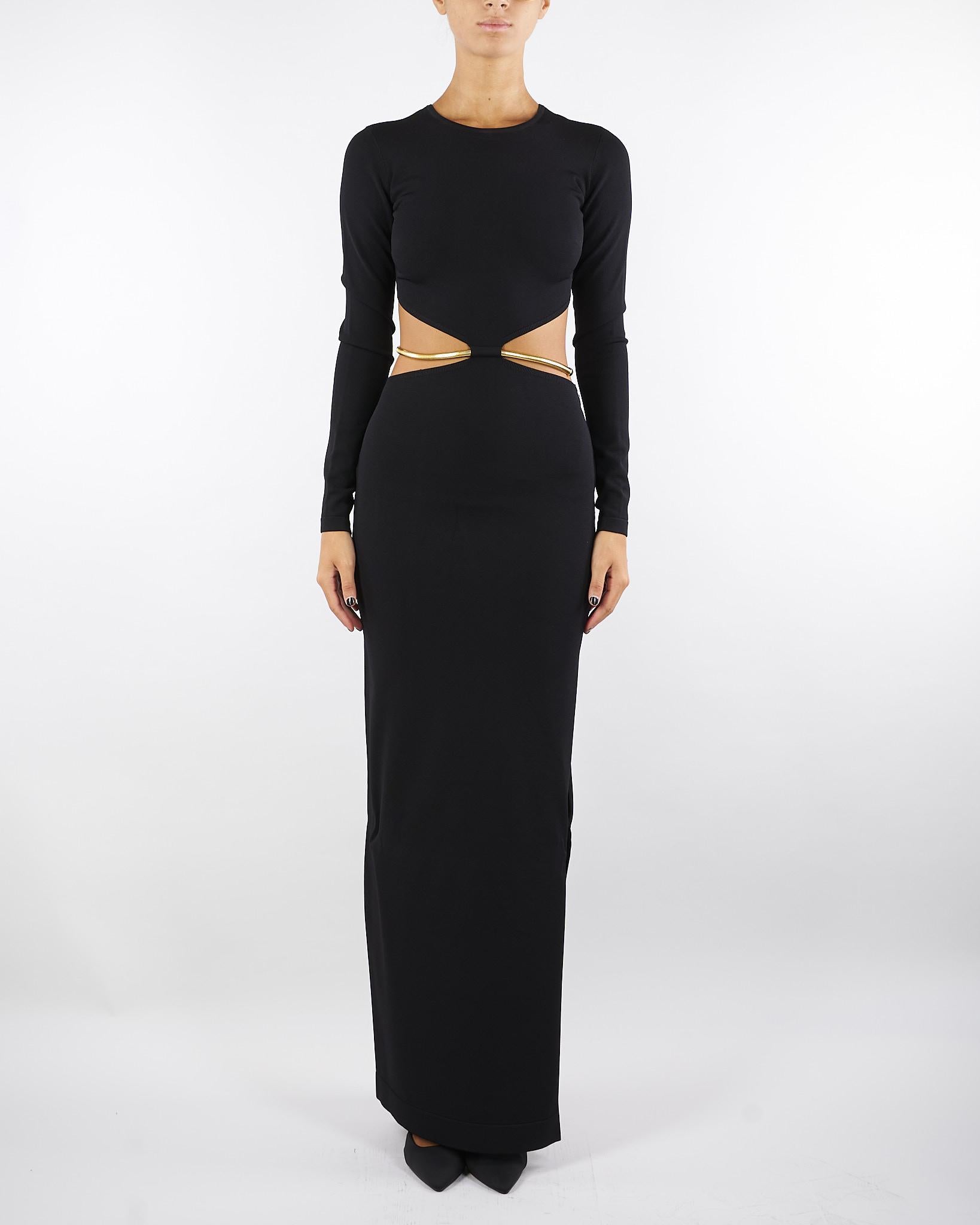 Abito Nero Red Carpet in maglia con snake gioiello AM24S56E2 110 ELISABETTA FRANCHI 