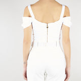 Top Bianco in cotone stretch con collana TO04861E2 100 ELISABETTA FRANCHI 