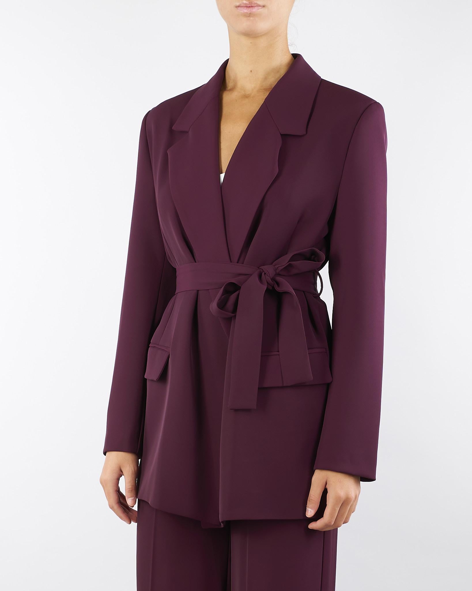 Giacca Bordeaux con cintura in vita TF0358 38 VICOLO 