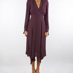 Abito Merlot in georgette con collana tubolare ABT0356E2 EA4 ELISABETTA FRANCHI 