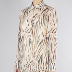 Camicia Crema-Nero in georgette stampata PBPGIRAFFA 9 PENNY BLACK 