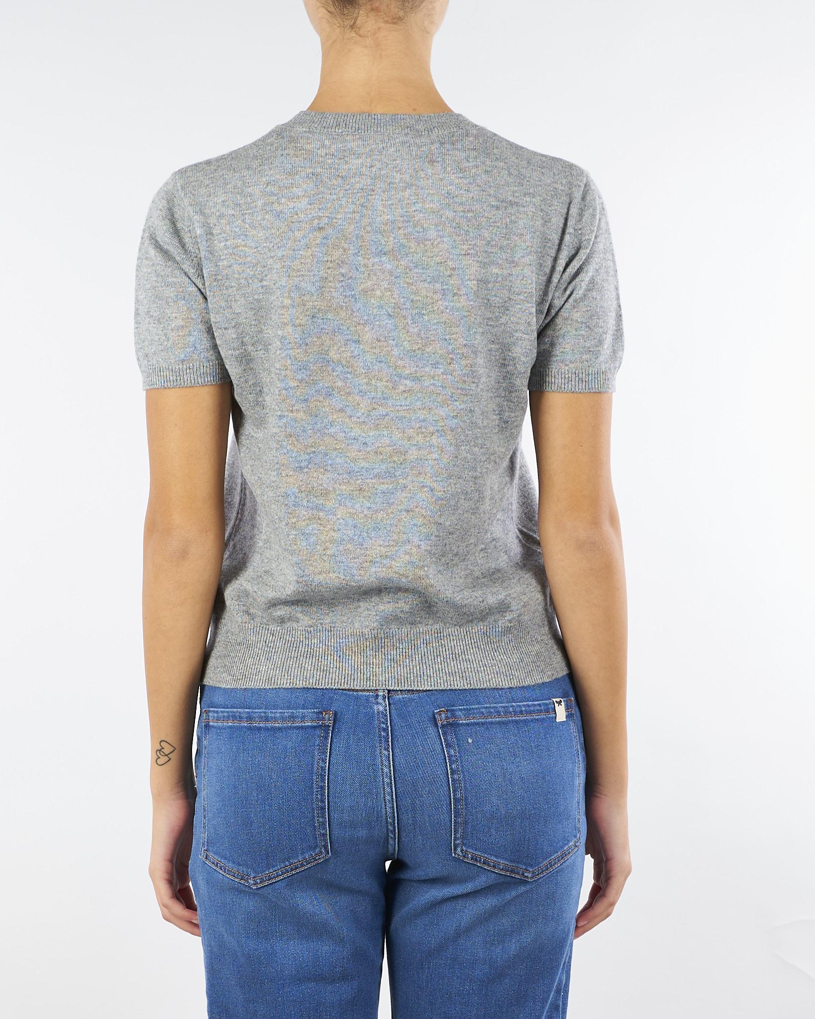 Maglia Grigio in misto lana con maniche corte RI5NT047 0007 ICONA 