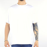 T-shirt Bianco Oversize con patch logo sul retro