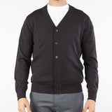 Cardigan Marrone in pura lana merinos finezza 16 A005F001 2358 PAOLO PECORA 