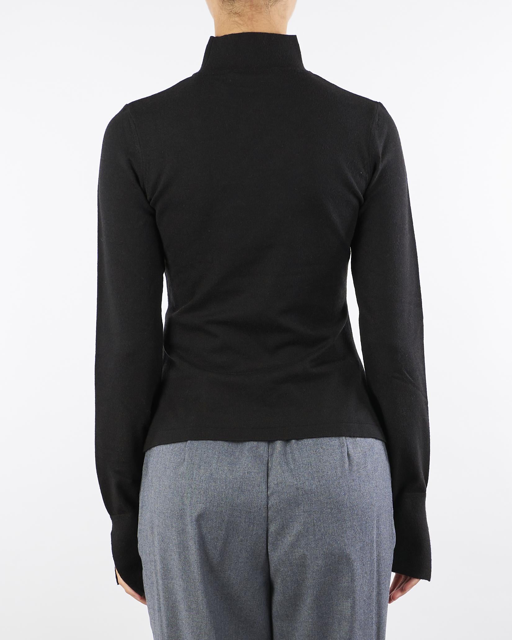 Maglia lupetto Nero in viscosa stretch RF5271MA41R 22222 BLUGIRL 