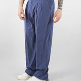 Pantaloni Blu con pences in tessuto effetto cupro EM005614TE20601 UB047 EMPORIO ARMANI 