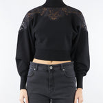 Maglia Dolcevita Nero con inserti in pizzo TP3406 6 TWIN SET 