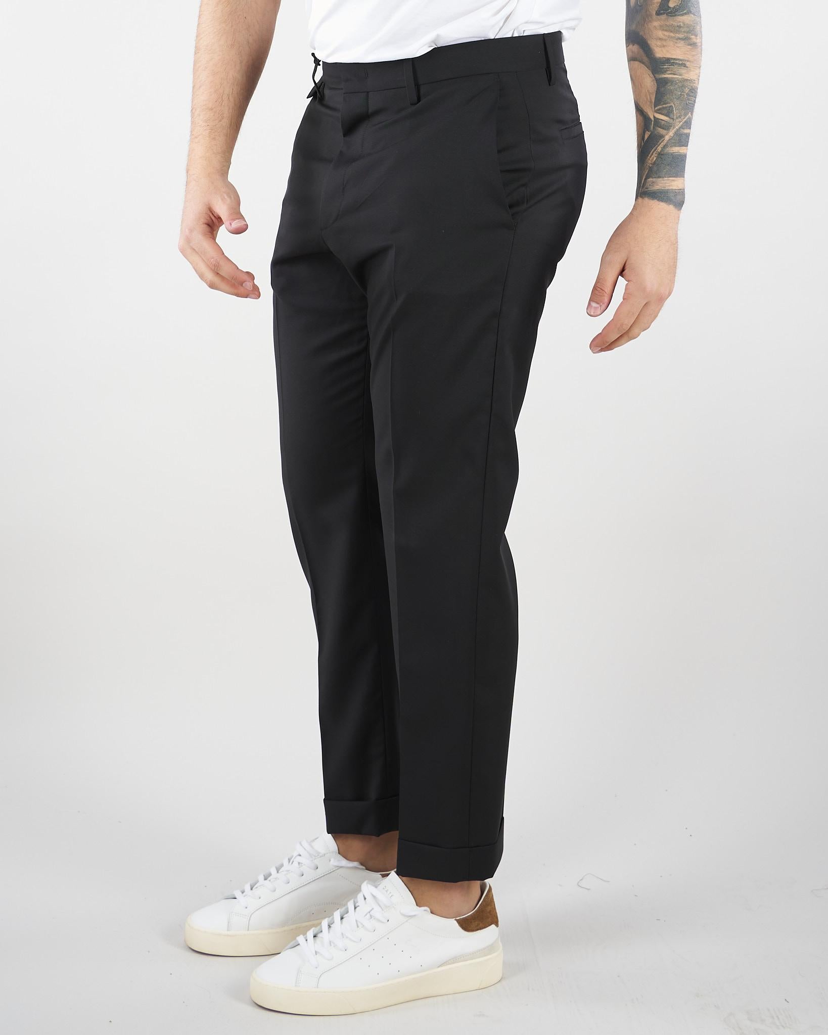 Pantalone Cooper Nero in fresco lana LP26001 D001 LOW BRAND 