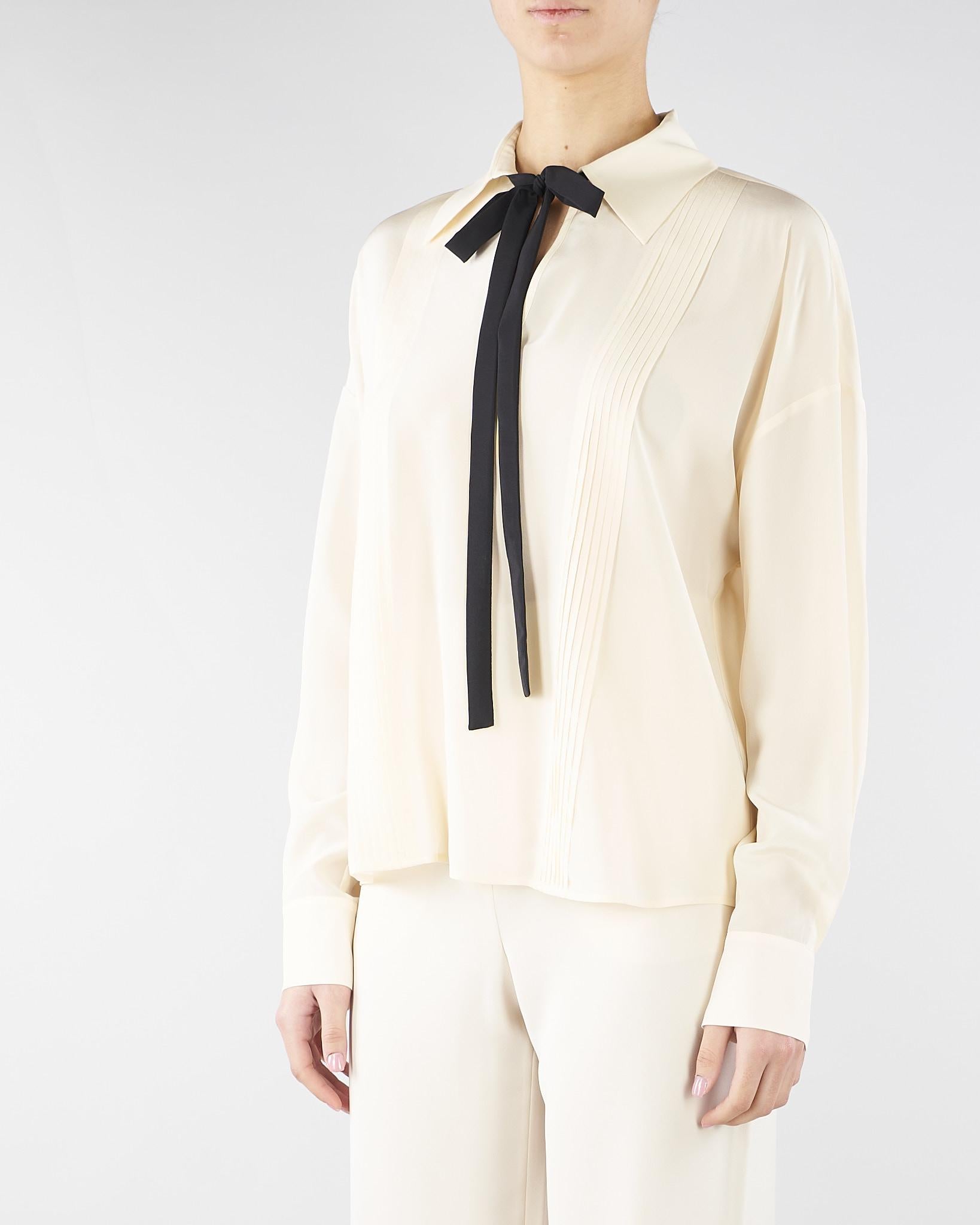 Blusa Burro in seta con cravattino MSTCOLONO 48 MAX MARA STUDIO 