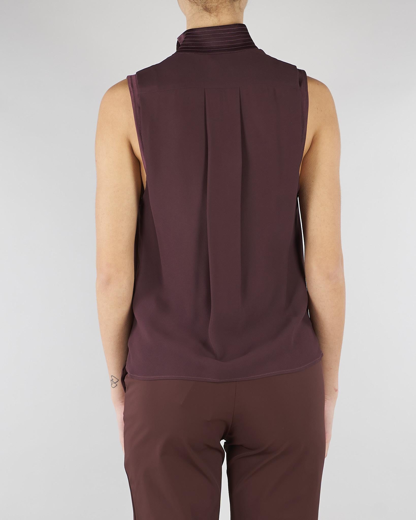 Top Cacao in georgette di viscosa CA13461E2 644 ELISABETTA FRANCHI 