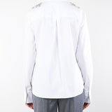 Camicia Bianco con patch di cristalli RF5100TS246 11111 BLUGIRL 