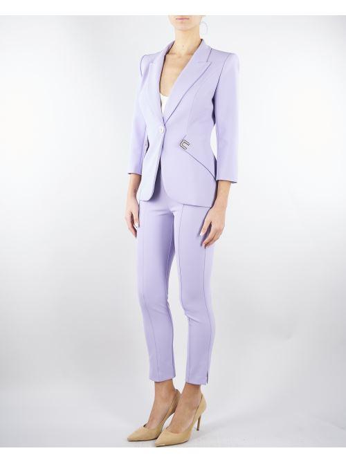 Pantaloni Lilla in doppio crêpe stretch con dettagli logo PA16361E2 EV7 ELISABETTA FRANCHI 