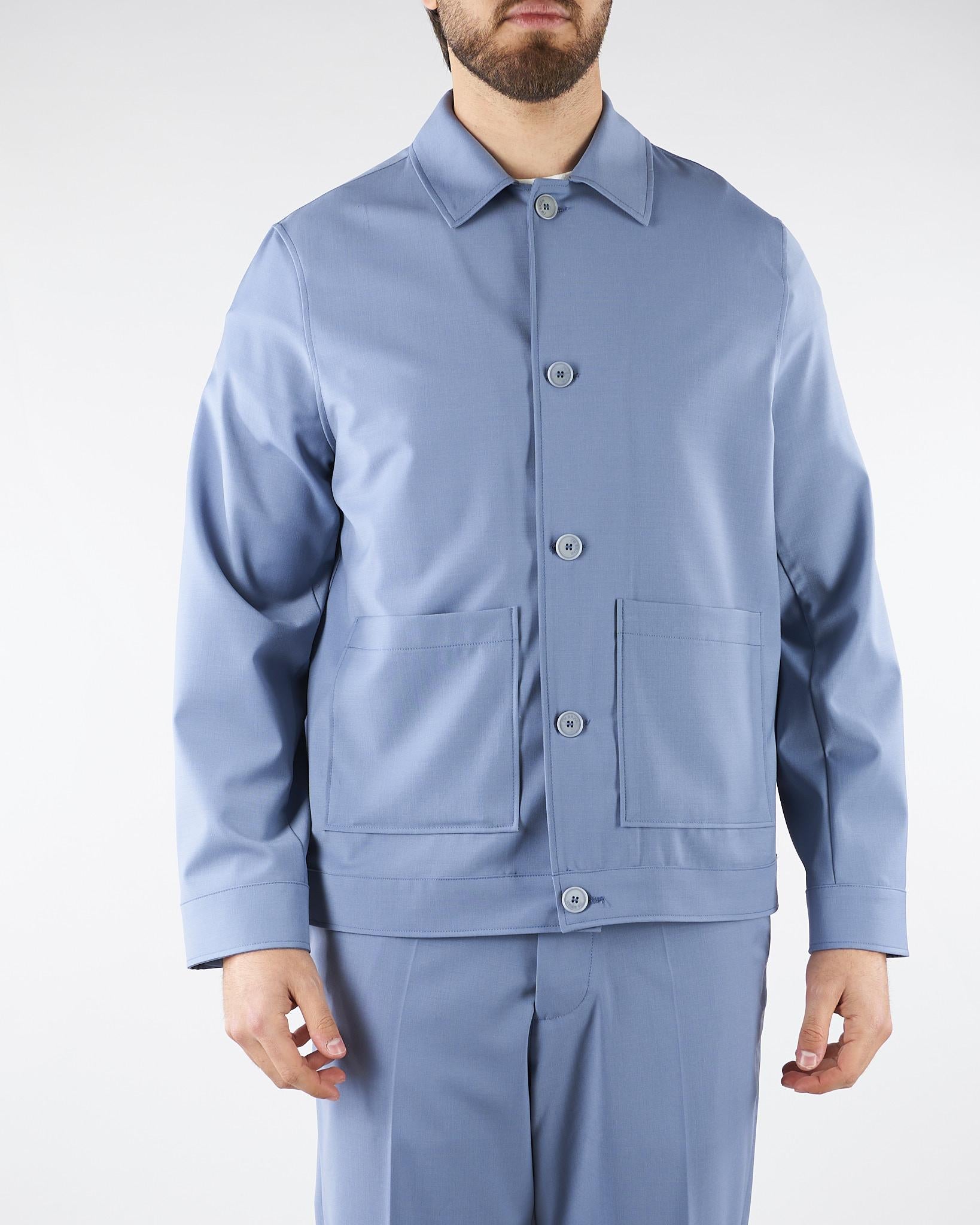 Overshirt Celeste in fresco lana GIU3670 18 I'M BRIAN 