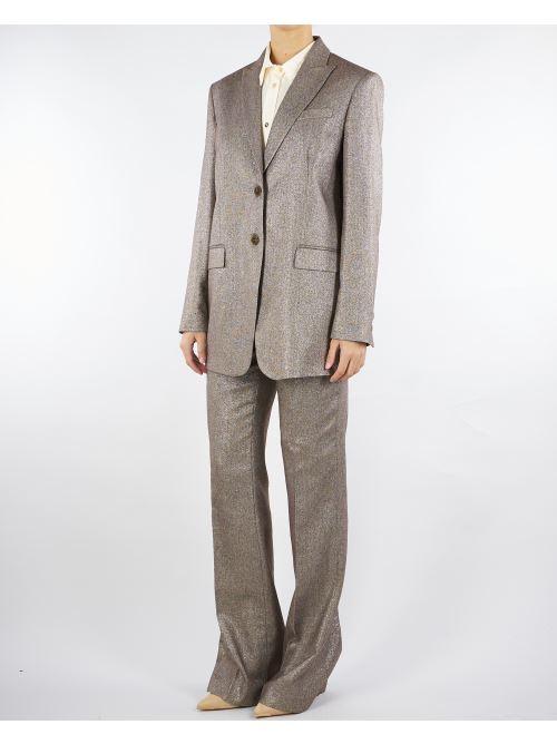 Pantaloni flare Marrone in misto lana con lurex TT2161 12864 TWIN SET 