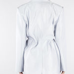 Blazer Celeste in satin lamè con lacci in vita SS260402 25 ELEH 