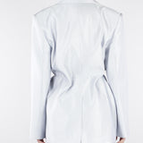Blazer Celeste in satin lamè con lacci in vita SS260402 25 ELEH 