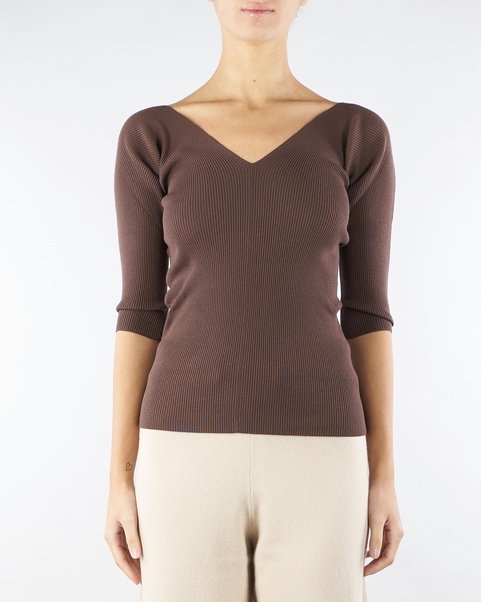 Maglia Marrone in filato di viscosa OCEANO 6 MAX MARA WEEKEND 
