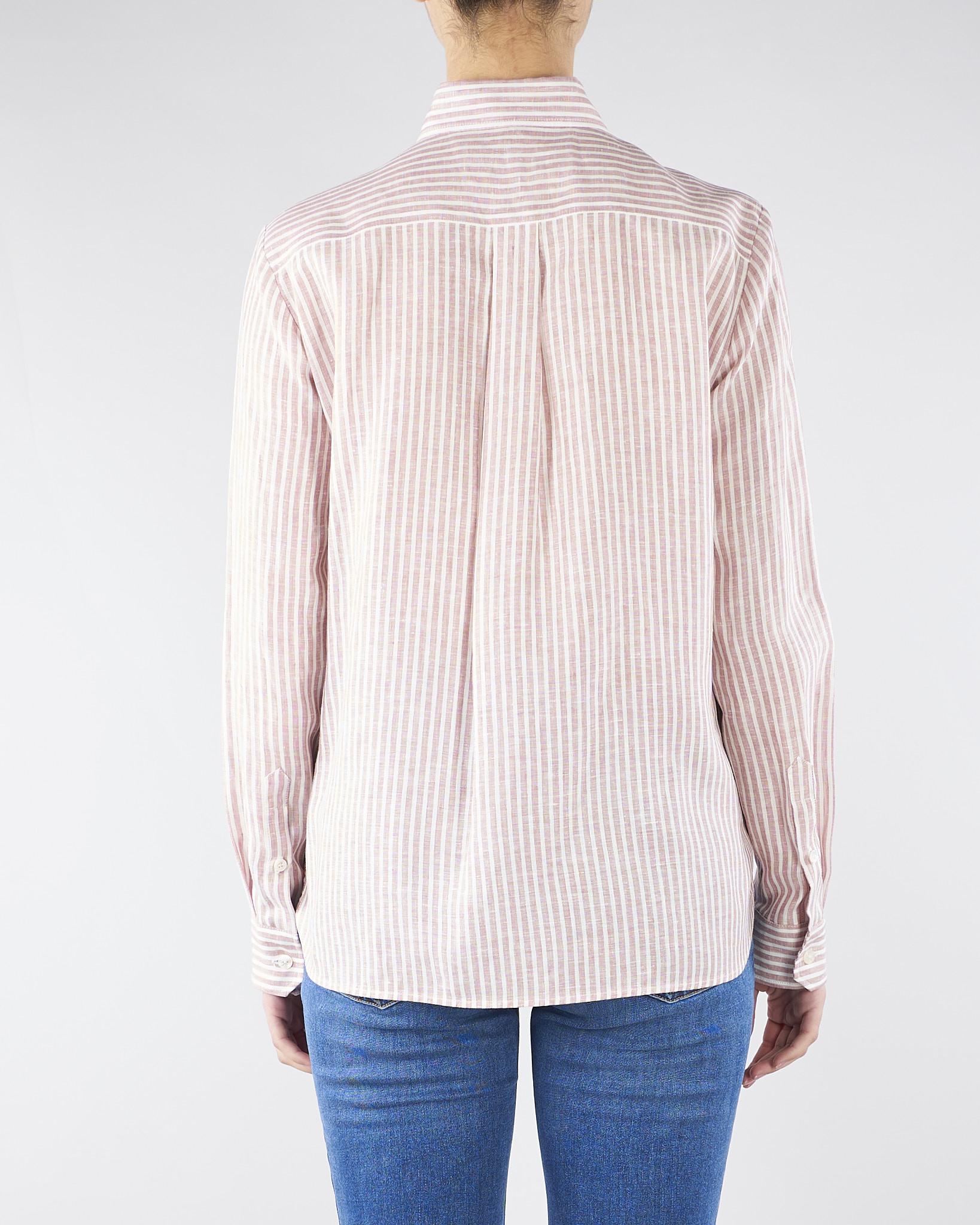 Camicia Rosa a righe in tela di lino WKDGIURATO 5 MAX MARA WEEKEND 