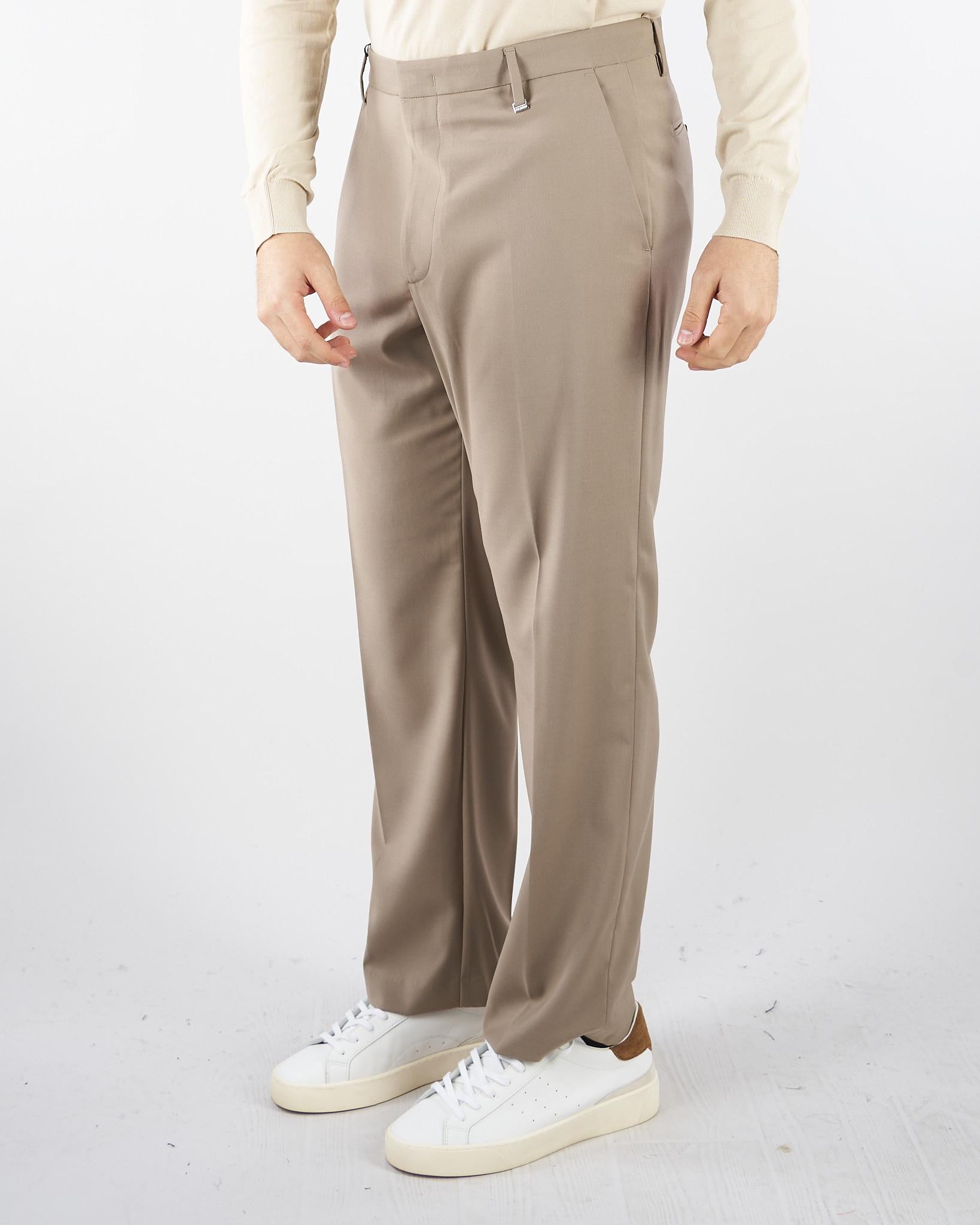 Pantalone Taupe gamba dritta crop fit PA3683 35 I'M BRIAN 