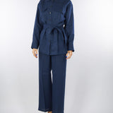 Camicia oversize Blu in puro lino