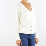 Cardigan Milk-Silver in lana con cristalli MK26B56E2 EH9 ELISABETTA FRANCHI 