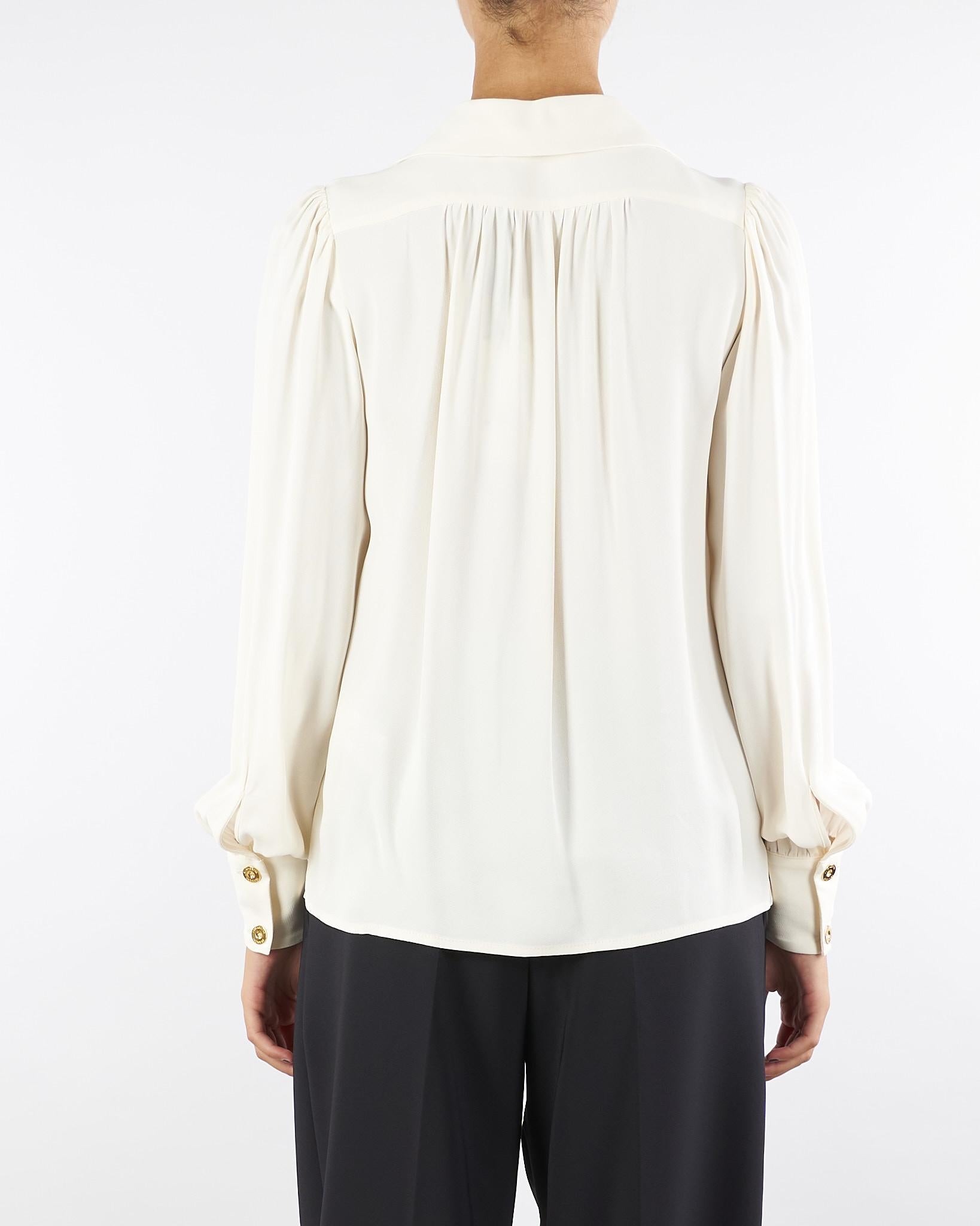 Camicia Milk in georgette con dettaglio gioiello CA12356E2 DZ9 ELISABETTA FRANCHI 