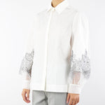 Camicia Bianco in cotone con ricami in pizzo sulle maniche A3129559 3 CLIPS 