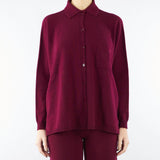 Maglia Polo Bordeaux in puro cashmere V53604 85 VANISE' 