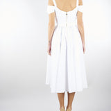 Abito Bianco in cotone stretch con catena gioiello AB92161E2 100 ELISABETTA FRANCHI 