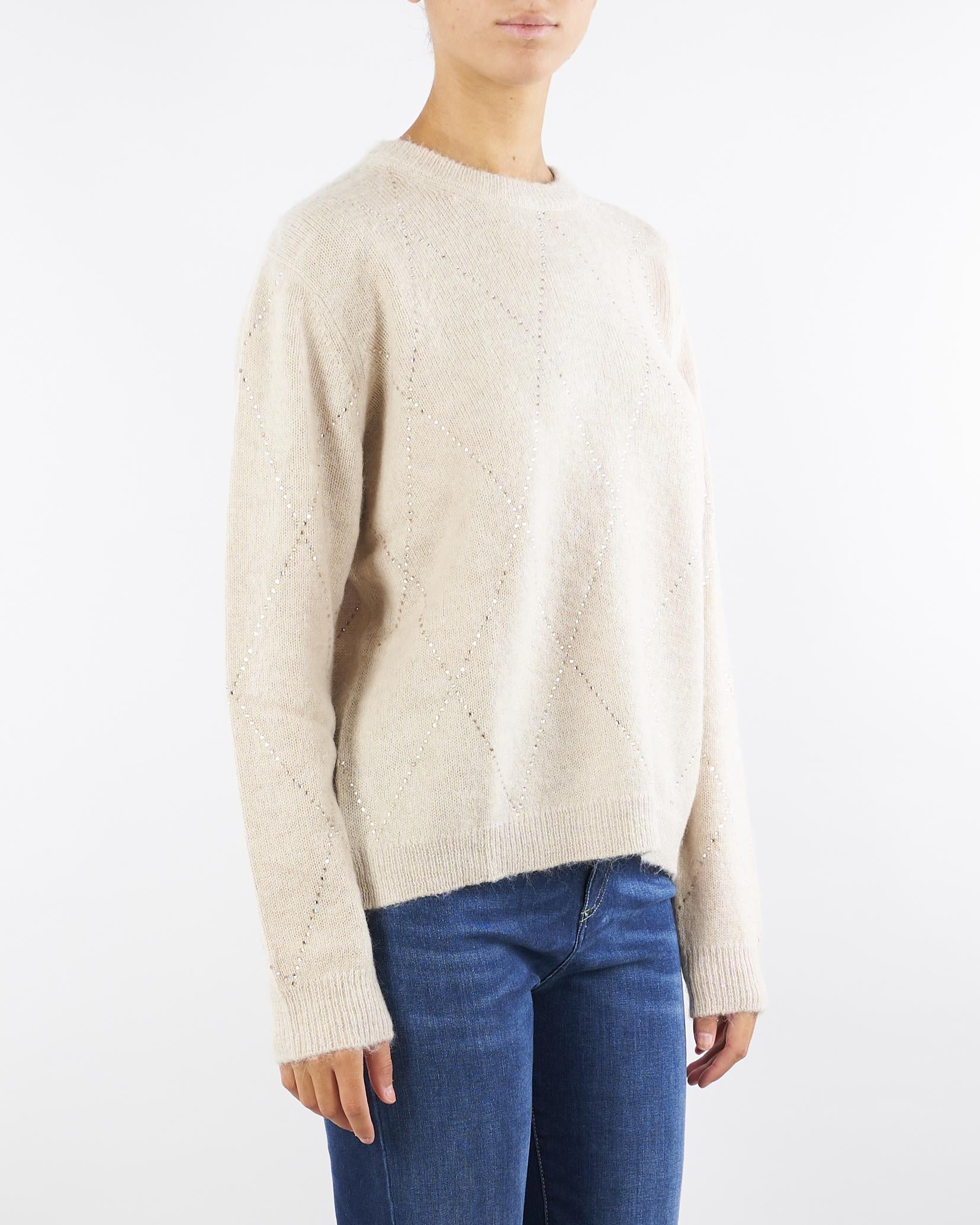 Maglia Beige girocollo in lana mohair MT3905910754 014 SEVENTY 