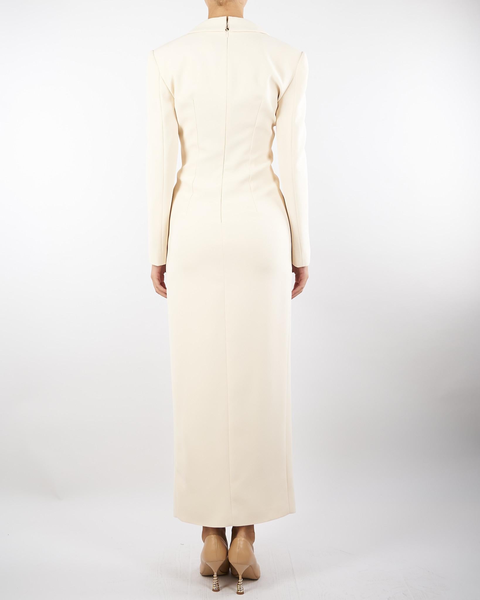 Abito lungo Burro con bottoni gioiello AB10701TENV0008 V0300 SIMONA CORSELLINI 