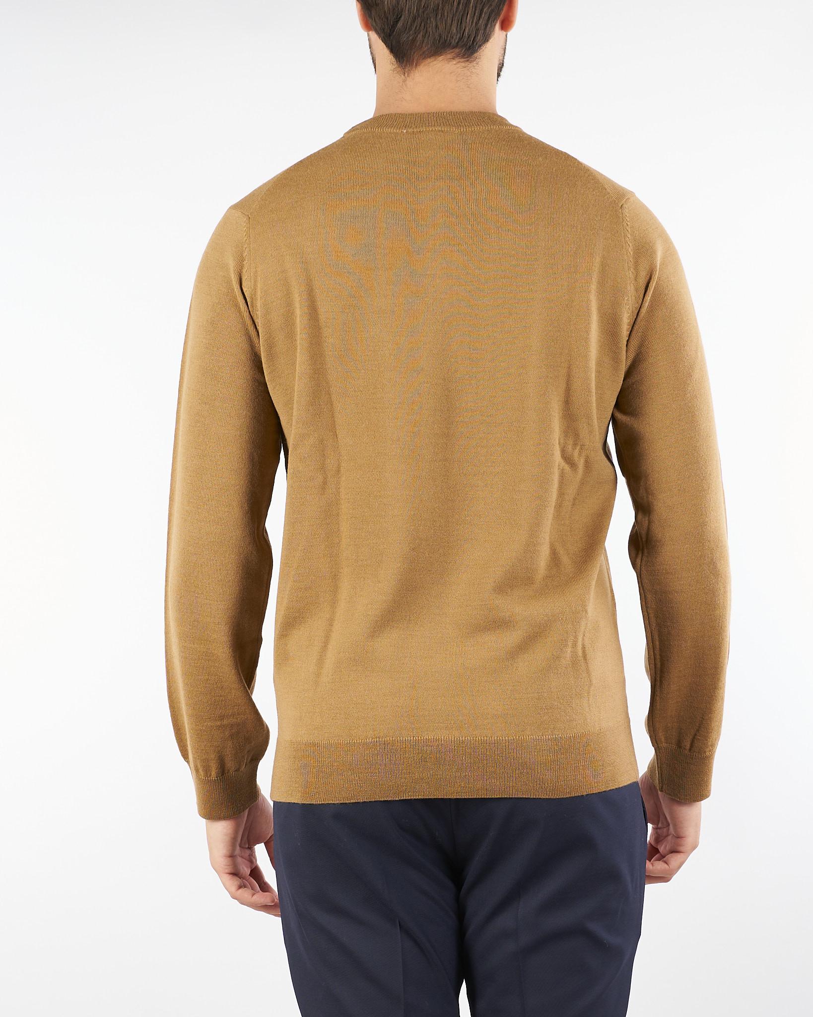 Maglia Caramello in misto lana rasata con iconico logo AH3225M DPC LACOSTE 