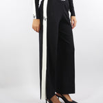 Pantaloni Nero-Milk in viscosa con bande lucide KP69S56E2 EF3 ELISABETTA FRANCHI 