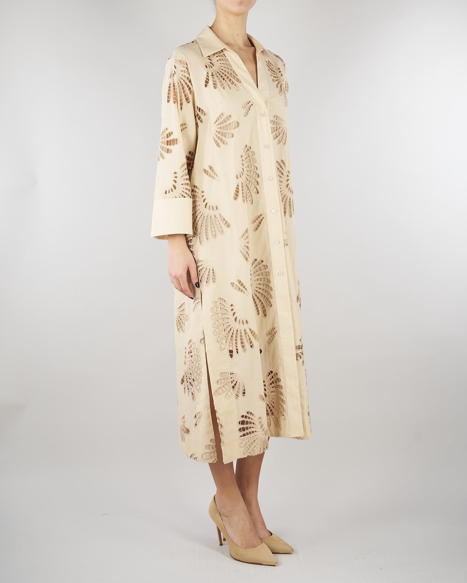 Abito Beige in cotone con ricami D3429760 91 CLIPS 